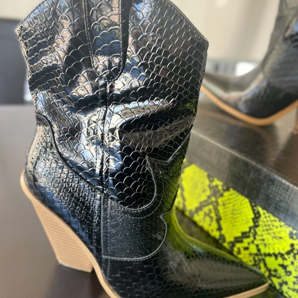 Cowboy Black Women Boots Perfect Condition - Picture 4 of 5